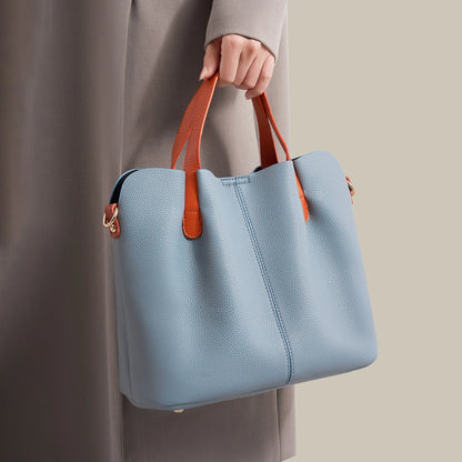 Women's Bag Leather Luxury Designer Shoulder Bag Soft Handbags Large Capacity Crossbody Bags Blue Black Khaki