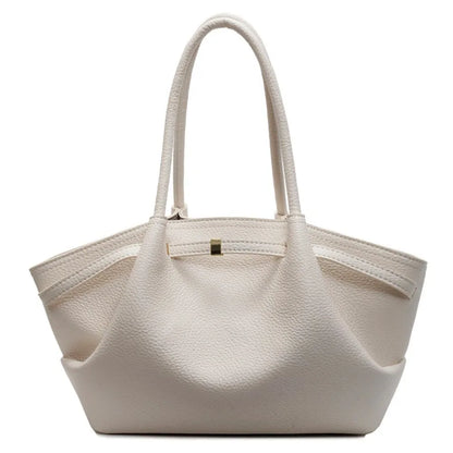 Luxury Lychee Pattern Underarm Shoulder Bags PU Leather Solid Color Women's Handbags Large Capacity Tote Bag Travel