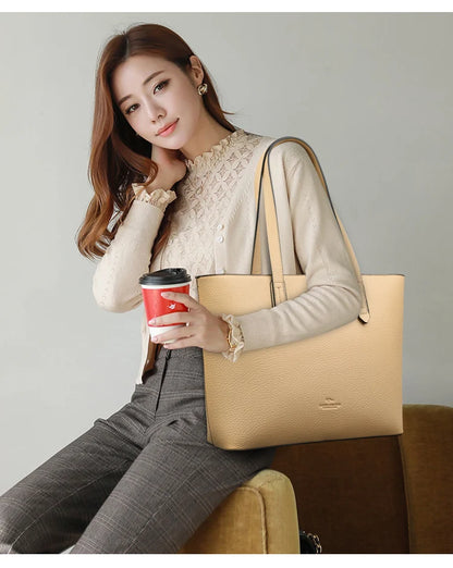 Genuine High Quality Large Capacity Shoulder Bag Female Tote Bag New Luxury Designer Handbag For Fashion Women Brand Shopper Bag
