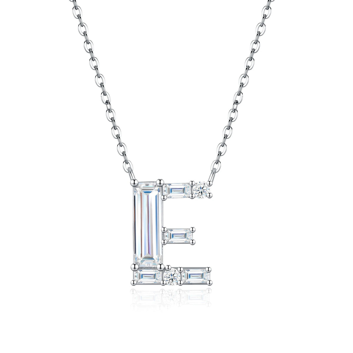 PureNew 26 Letter A-Z 4x12mm Moissanite Necklace For Women S925 Silver D Color 18k Plated Sparking Women's Moissanite Chain