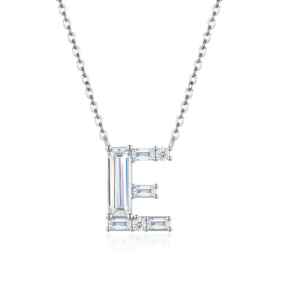 PureNew 26 Letter A-Z 4x12mm Moissanite Necklace For Women S925 Silver D Color 18k Plated Sparking Women's Moissanite Chain