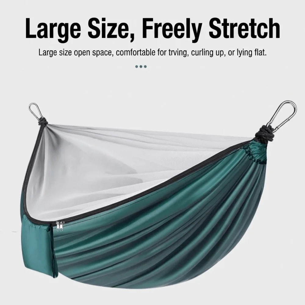 Relaxation Thickened Camping Hammock Anti-Mosquito 270x140cm Hanging Hammocks Anti Rollover Quick Setup Double Hammock Hiking