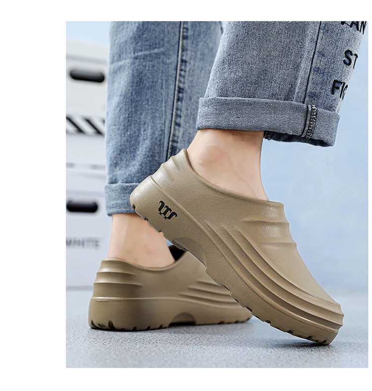 Summer Chef Shoes Anti Slip and Oil Proof Work Shoes Lazy Slippers Casual Trendy Slipper One Step Fashion Garden Shoes For Beach