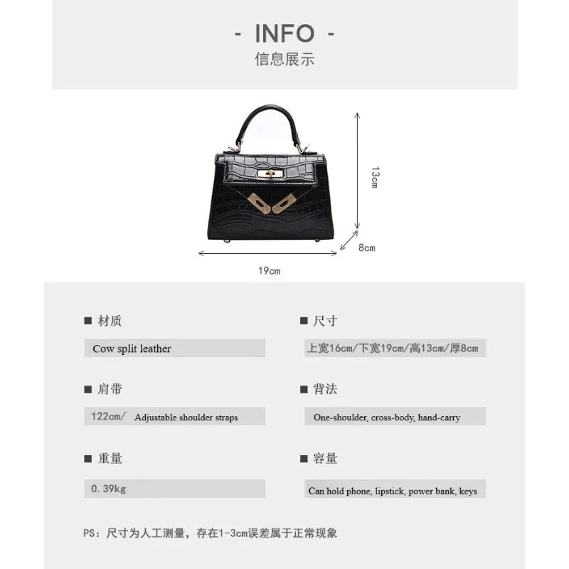 Black Super Hot Stylish Small Bag for Women - 2025 New Autumn/Winter High-End Luxury Minimalist Crossbody Square Bag