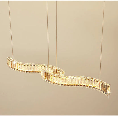 Modern Luxury LED Crystal Pendant Lights Villa Dining Room Kitchen Lighting Lustre Decor Chandeliers Indoor Bar Lights Fixture