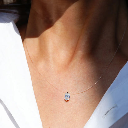 EWYA GRA Certified 1CT Marquise Cut Moissanite Pendant Necklace for Woman 925 Silver Fishing Line Water Drop Diamond Necklaces