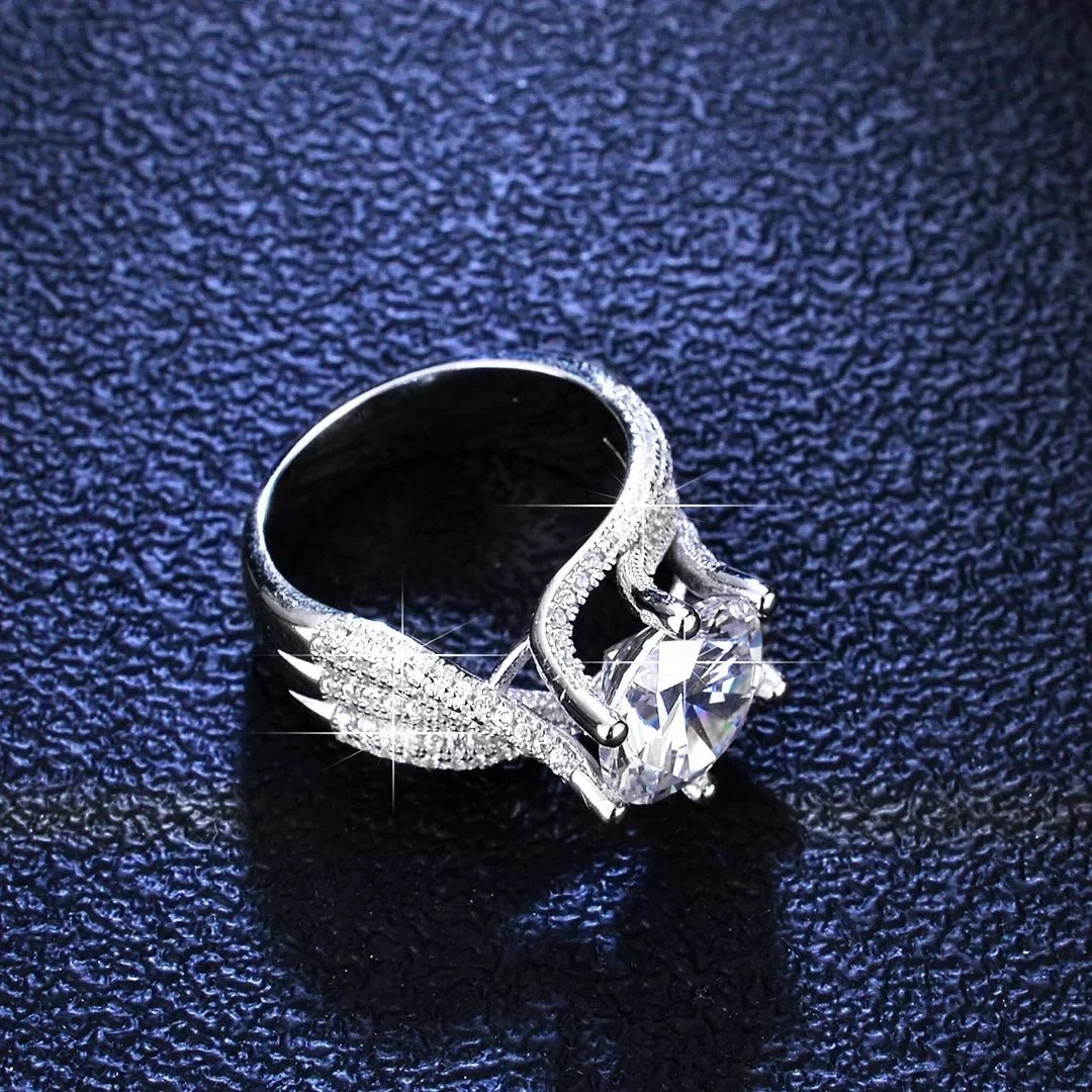 Platinum Pt950 18k 5 Carat Full Moissanite Diamond Rings for Women D Color Wedding Engagement Ring  Gift for Valentine's Day