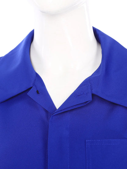 Womens Fashion Coverall Rompers Solid Color Turn-Down Collar Long Sleeve Button Jumpsuit Casual Work Travel Holiday Cargo Pants