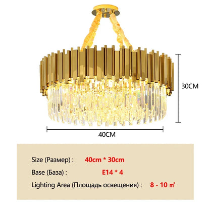 Gold K9 Crystal Tricolor Chandelier Luxury Modern LED Ceiling Light for Living Room Dining Room Bedroom Ceiling Lights
