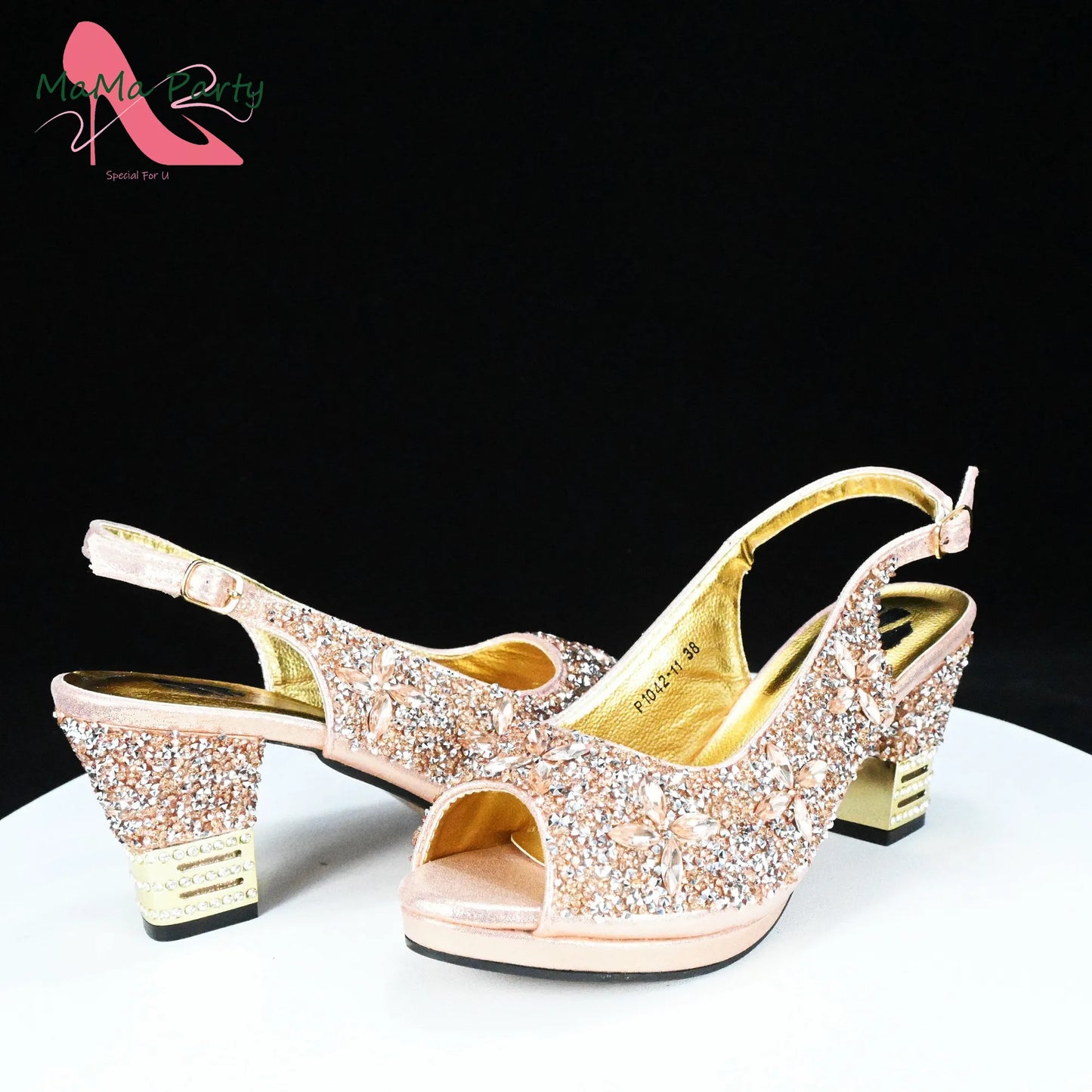 2025 Fashion Style Nigerian Ladies Lovely Shoes and Bag to Match Set in Gold Color Specials Pumps for Dress