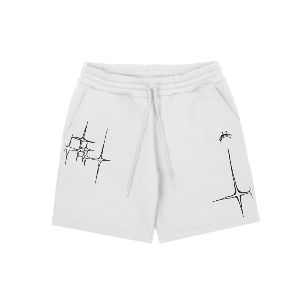 Harajuku Streetwear Men's Shorts Lyrical Graphic Print Oversized Jorts Baggy Y2k Unisex Clothing Korean Fashion Short Pants Goth