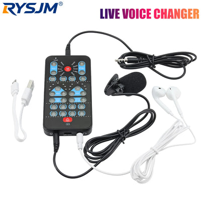 M10 Voice Changer Device Handheld 8 Sound Card Male Female Voice Switch Fine Tuning For Podcast Computer Live Music Broadcast
