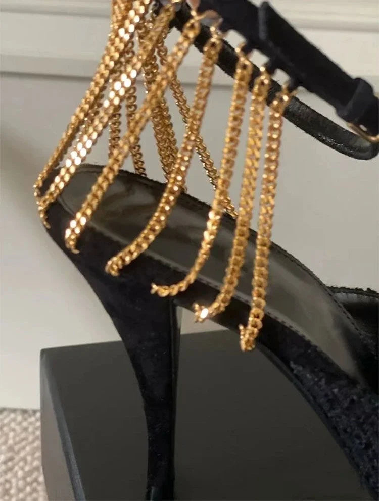 Stiletto Pointed Toe Sandals for Women 2025 Luxury Footwear Vintage Sandal Summer Offers Pvc Cheap Liquidation Woman Shoes Sale