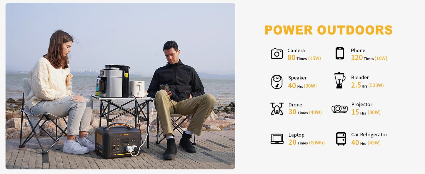 VTOMAN JUMP 1800 Power Station 1548Wh LiFePO4 Battery 1800W Emergency Power Supply for Outdoor Camping Home Energy Power