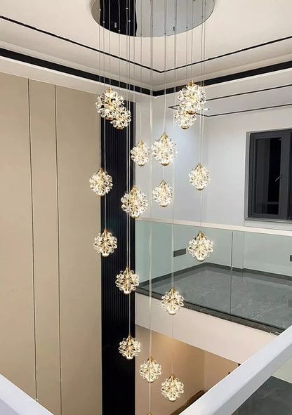 Modern Crystal stair chandelier lights indoor lighting Ceiling lamp hanging light led Chandeliers for living room indoor lightin