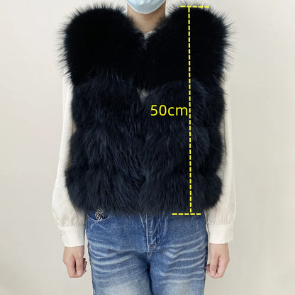 Real  Fur Raccoon Vest Natural Fur Coat For Jacket Female Coats Vest Waistcoat Long Fur Coats Real Fur Coat Fox Vest Jacket