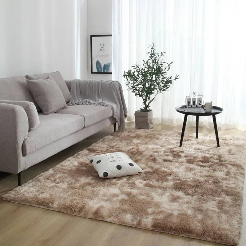 VIKAMA Black Fluffy Shaggy Rug Ultra Soft Plush Non-Slip Washable Carpet for Bedroom, Living Room, Cozy Home Decor