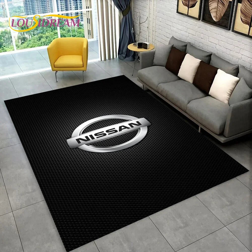 GTR Racing Car N-Nissan Logo 3D Carpet Rug for Home Living Room Bedroom Sofa Motorcycle Doormat Decor,kid  Area Rug Floor Mat