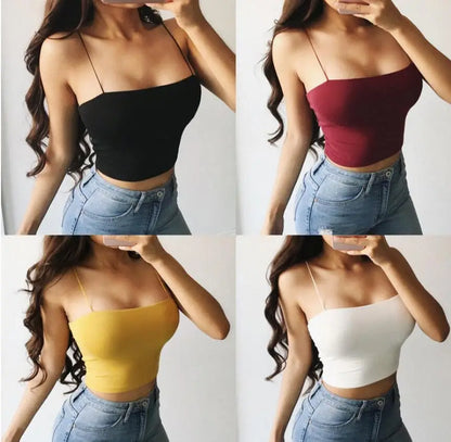 Sexy Sleeveless Vest Corset Crop Top Women Aesthetic Clothing Summer Y2k Streetwear White Black Yellow Red Tank Top for Womens