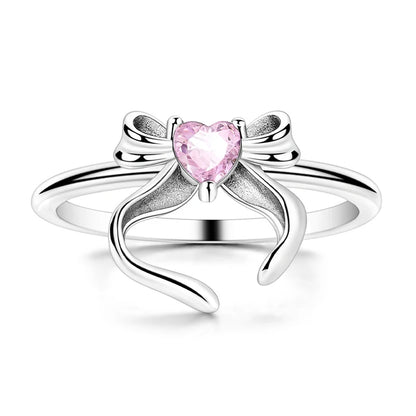 LAZA 925 Sterling Silver Colorful Rings Sparking Zirconium Bowknot Moon Sun Original Ring For Women Anniversary Wedding Gifts