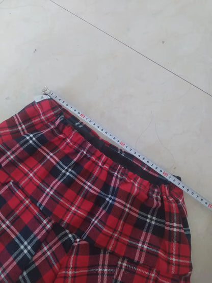 Short Sleeves Japanese School Uniform Girl Sailor Dress Red/Tibetan Blue Plaid Skirt Uniformes Korean Costumes For Girls
