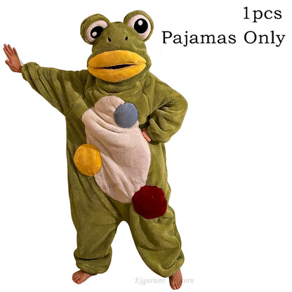 Cartoon Frog Kigurumi Unicorn Winter Pajamas Onesie Pyjama Costumes For Halloween Carnival Cosplay Women Men Party Slipper