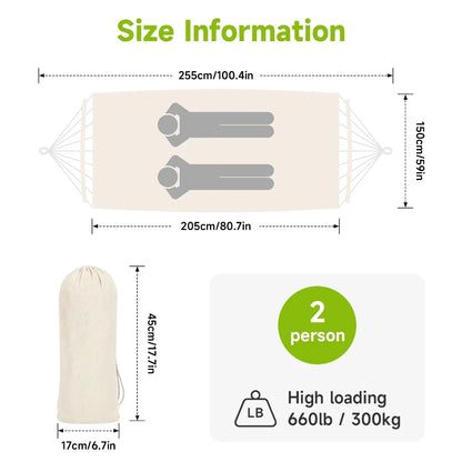 Hammock Chair Swing Camping Hammock Thickened Durable Fabric Canvas Single Hammocks Travel Swing Hanging Bed Outdoor Hammock