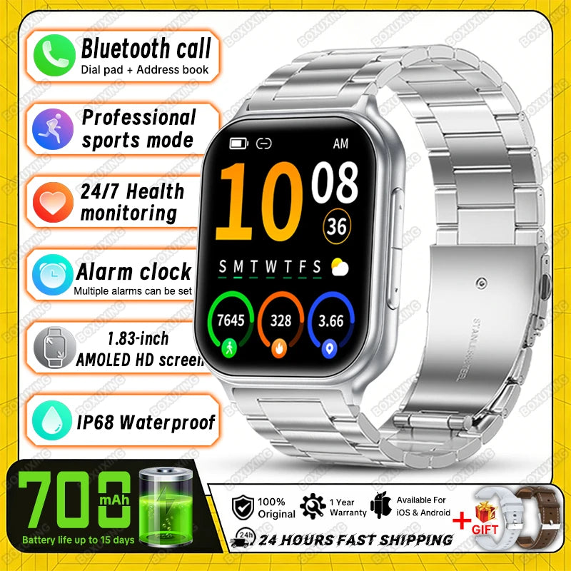2026 New Smartwatch Women Sports Fitness Track IP68 Waterproof Built-in 24H Heart Rate Bluetooth Call Ladies Fashion Smartwatch