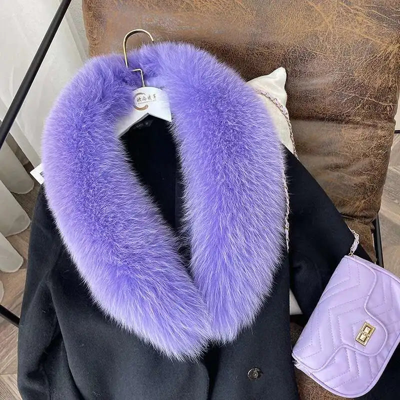 Real Fox Fur Collar for Women Coat Jacket Female Wraps Winter Warm Fur Scarf Extra Large Size Neck Warmer Fur Shawls Scarves