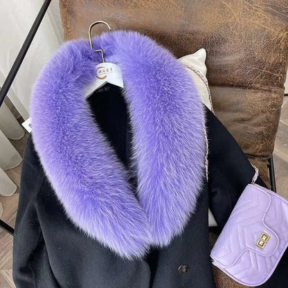 Real Fox Fur Collar for Women Coat Jacket Female Wraps Winter Warm Fur Scarf Extra Large Size Neck Warmer Fur Shawls Scarves