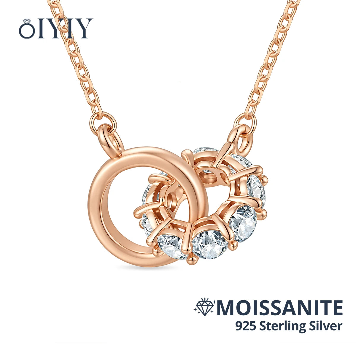 OIYIY Moissanite Necklace for Women 925 Sterling Silver D VVS1 GRA Certified Lab Grown Diamond Pendant Luxury Fine Jewelry Gift
