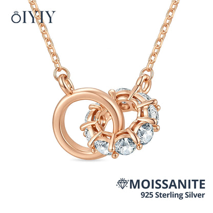 OIYIY Moissanite Necklace for Women 925 Sterling Silver D VVS1 GRA Certified Lab Grown Diamond Pendant Luxury Fine Jewelry Gift