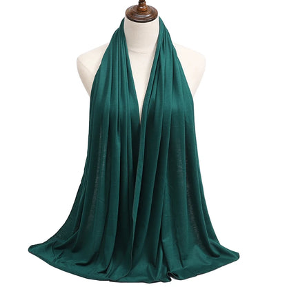 28Color Modal Cotton Jersey Hijab Scarf Ramadan Long Muslim Shawl Plain Solid Soft Turban Wraps For Women Headband