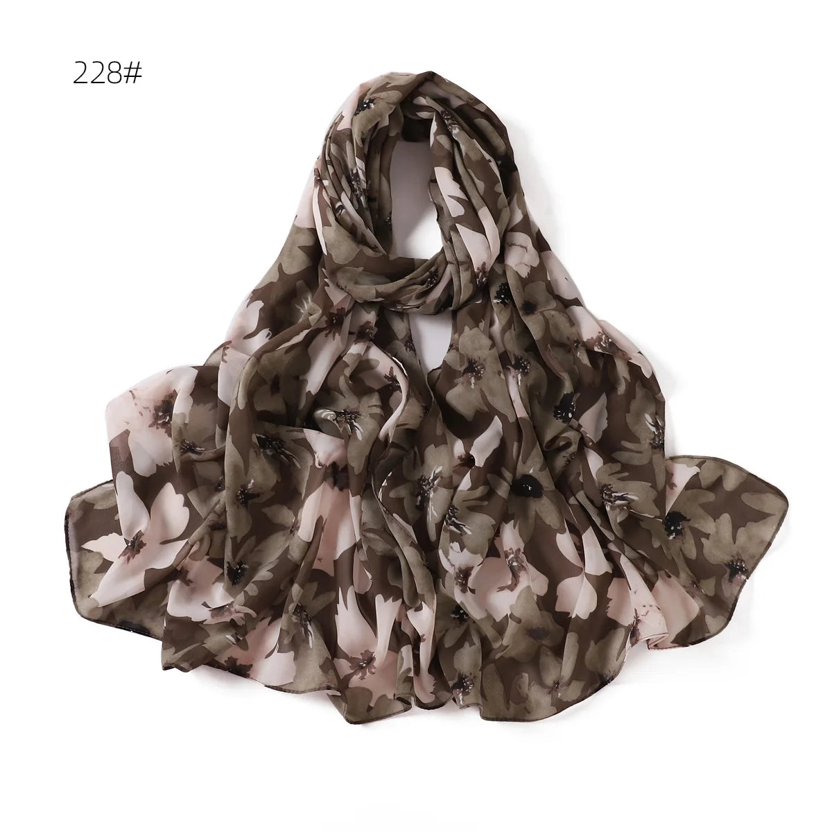 66 Colors Pearl Chiffon Printed Hijab Scarf New Fresh Small Floral Polka Dot Sunscreen Silk Scarf Shawl Turbans for Women Hijabs