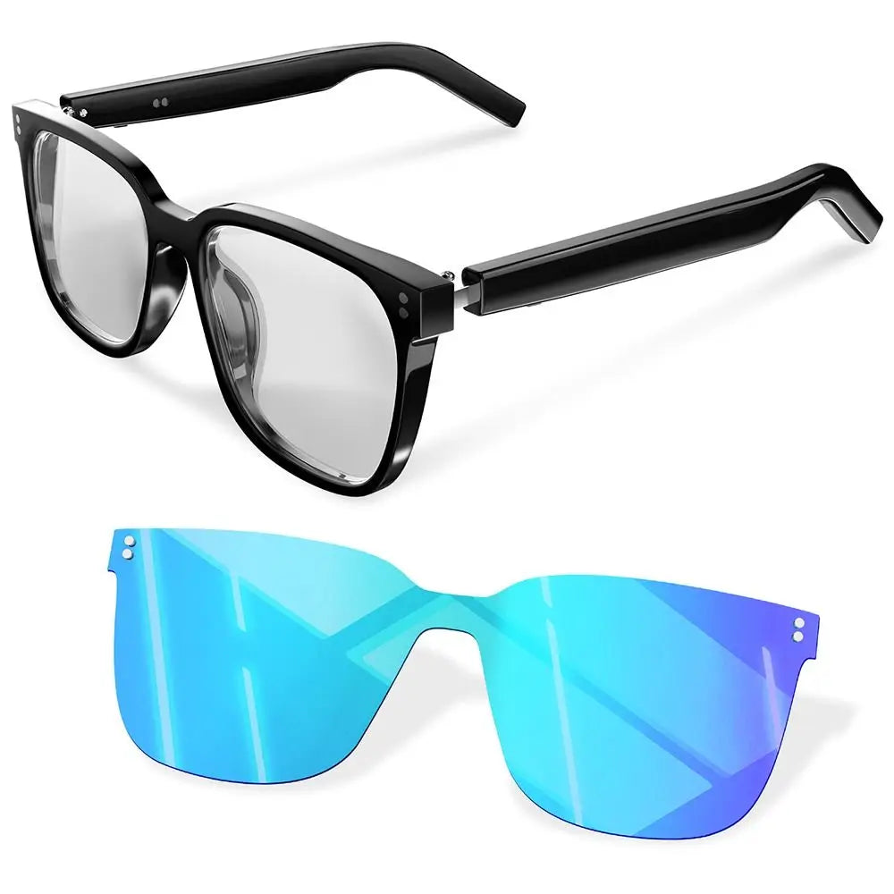 Magnetic Interchangeable Lenses Smart Audio Glasses Built-in Speakers Clear Phone Call Bluetooth Glasses Small but Powerful