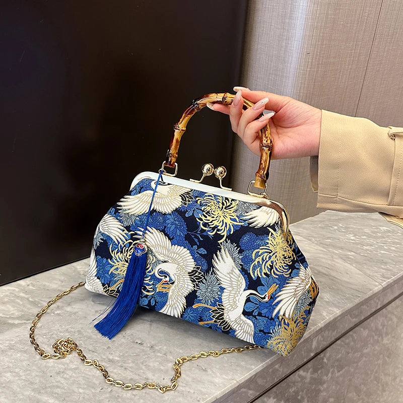 Luxury Evening Clutch Bag For Women Bride Wedding Clutch Purse Chain Shoulder Bags Small Party Handbag Rattan Handle Handle Tote