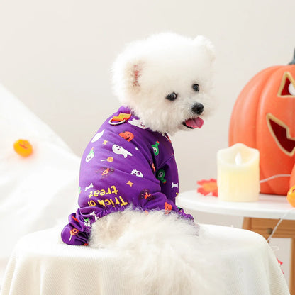 Girl Halloween Pajamas Apparel For Small Dogs Chest Closed Pet Indoor Home Wear Clothes Overall Tracksuit Chihuahua Yorkshire