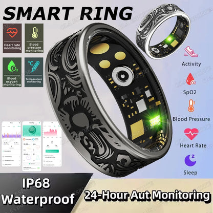 2026 Smart Ring Heart Rate Blood Pressure Blood Oxygen Sleep Monitoring Step Counting Activity Tracking Shared Waterproof Ring