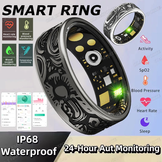 2026 Smart Ring Heart Rate Blood Pressure Blood Oxygen Sleep Monitoring Step Counting Activity Tracking Shared Waterproof Ring