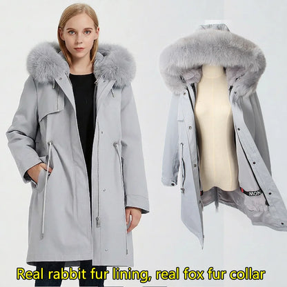 2026 Clearance Sale Maomaokong Women's Luxury Down Jacket Coat Parkas Warm Vest Puffer Coats Female Winter Coats