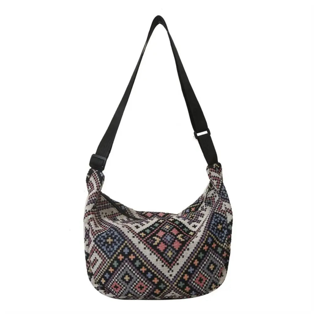 Canvas Shoulder Bags Fashion Large-capacity National Style Underarm Bags Messenger Bag Women Female