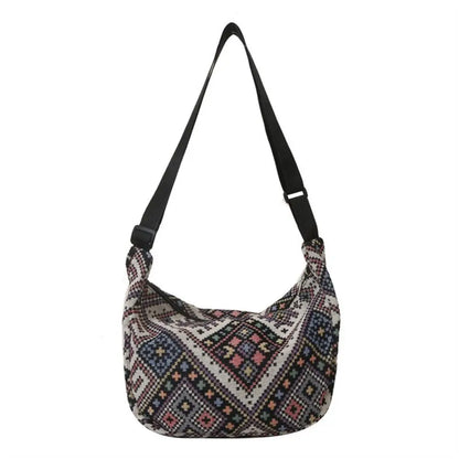 Canvas Shoulder Bags Fashion Large-capacity National Style Underarm Bags Messenger Bag Women Female