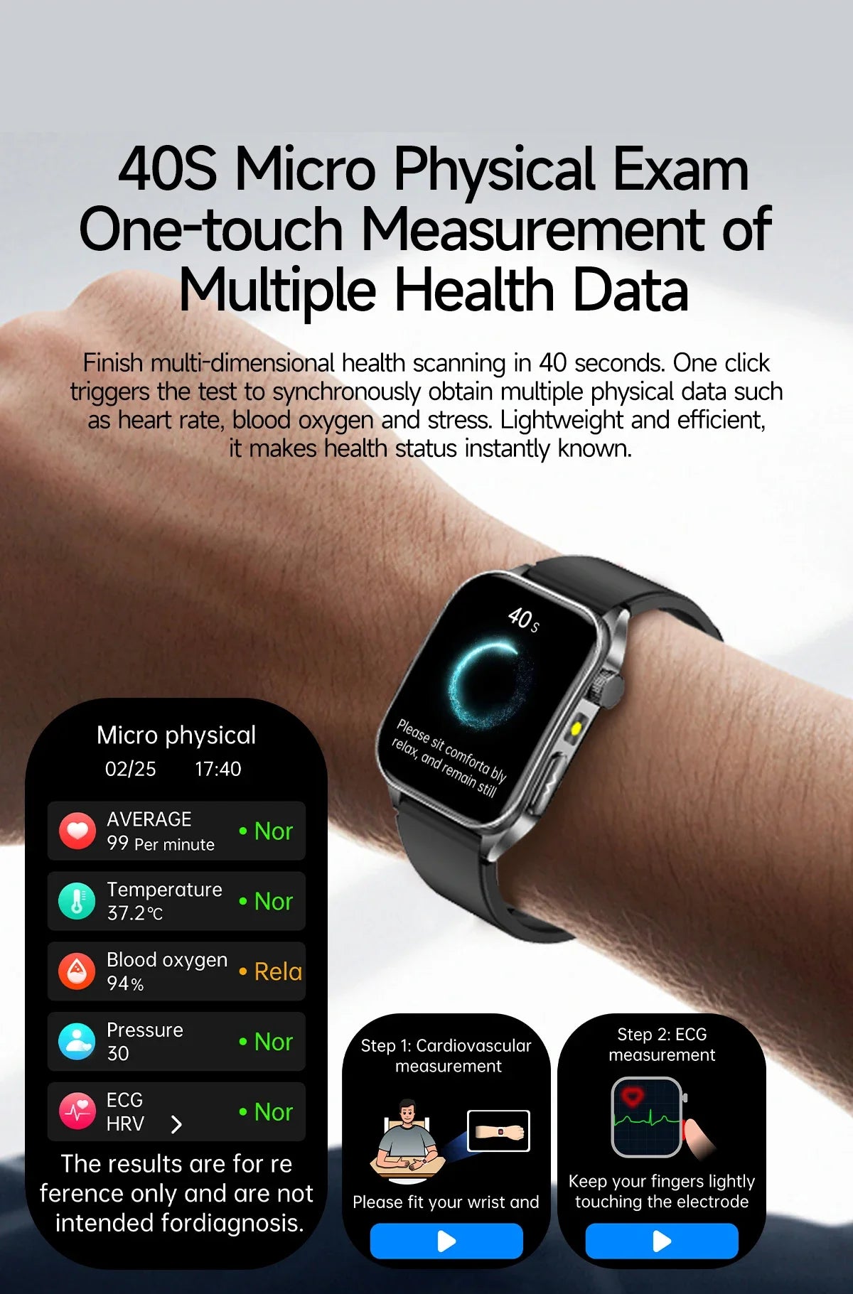 2026 New Health Smart Watch Laser Therapy Reduce Three Highs Blood Oxygen Pressure Uric Acid Blood Lipid ECG Smartwatch For Man
