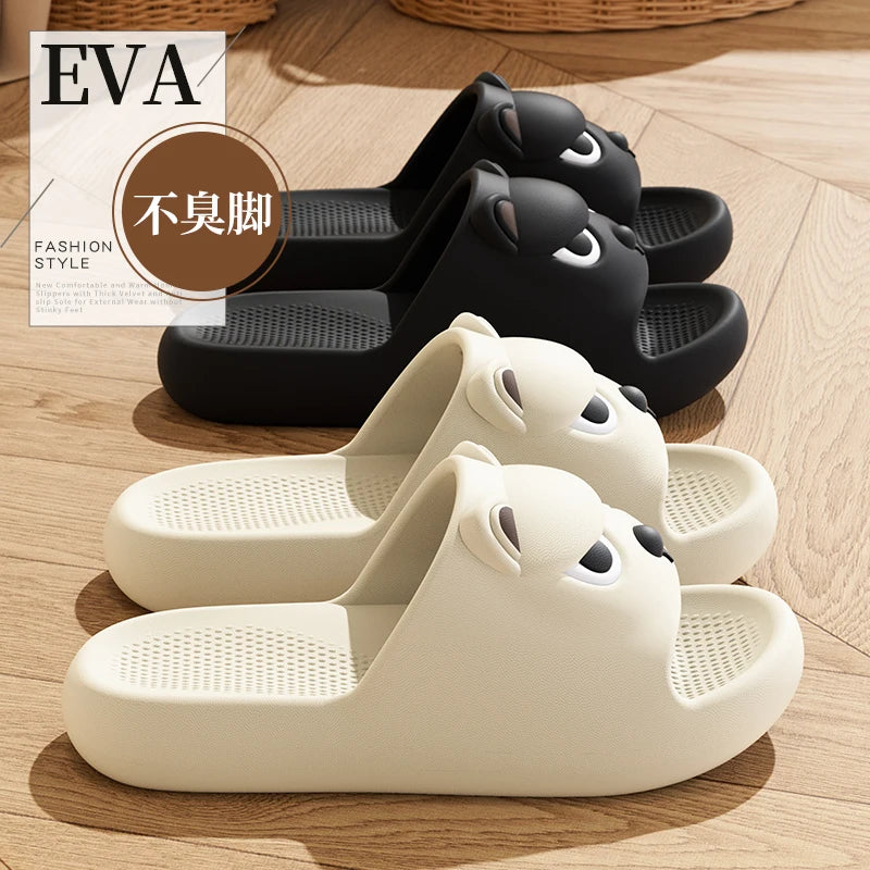 Soft Sole Cute Dog EVA Home Slippers for Women Summer 2026 Non Slip Platform Couple Slippers Outdoor Beach Shoes Slides Woman 45