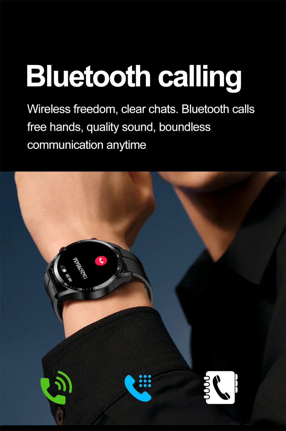2025 New Business Smart Watch Men Bluetooth Call 1.53-inch AMOLED HD Display Multi-Sport Modes Heart Rate Monitor Smartwatch Man