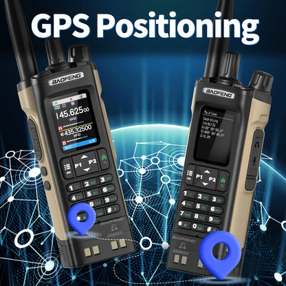 BAOFENG UV-32 Walkie Talkie GPS Multi Band 10W Bluetooth Wireless Programming Copy Frequency 1000CH Long Range Ham Two Way Radio