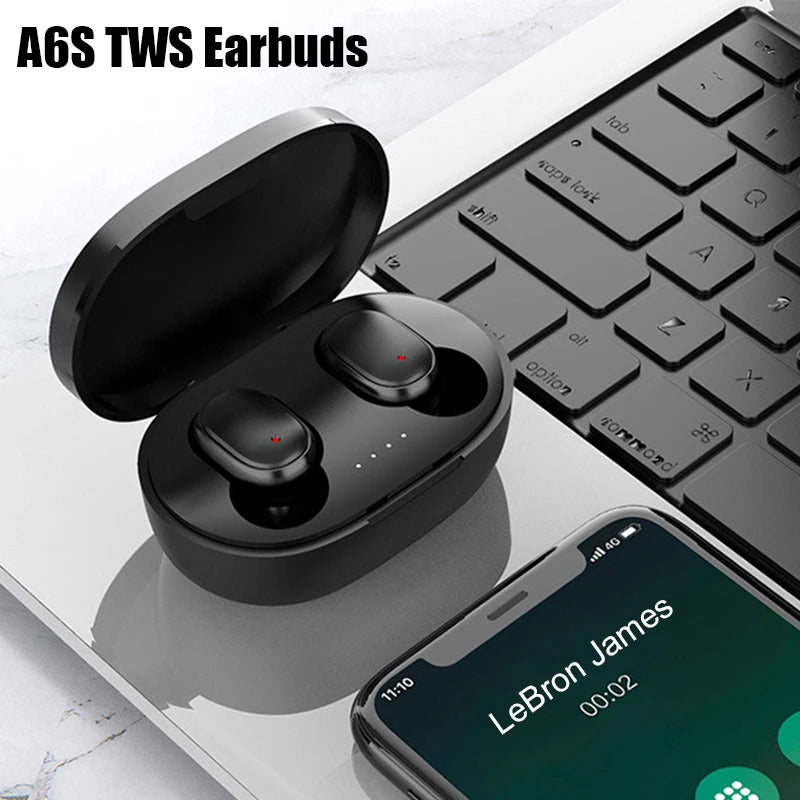A6S TWS Earphones Wireless Bluetooth 5.1 Headphones Touch Control Earbuds With Mic Earphones Sport Waterproof Headset for xiaomi
