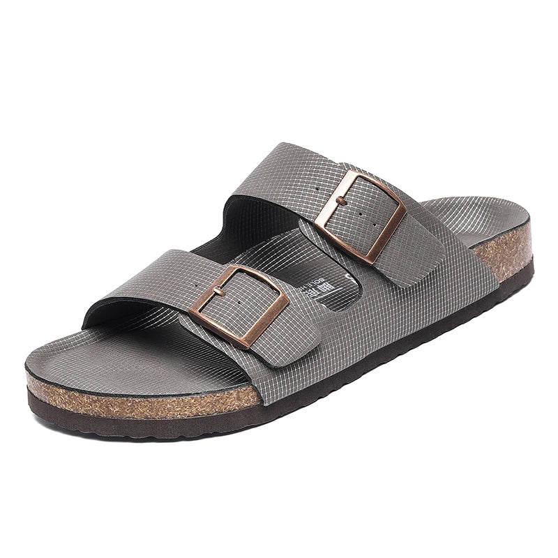 Men Leather Sandals Summer Classic Boys Shoes Slippers Soft Sandals Roman Comfortable Outdoor Beach Walking Footwear All-Match