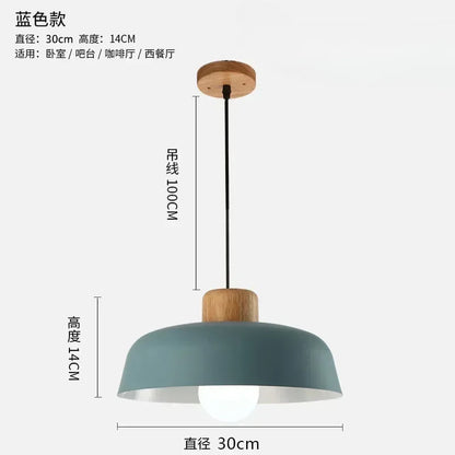 Nordic Wood Aluminum Pendant Lights Modern Hanging Lamps Kitchen Living Room Chandelier Lighting E27 LED Loft Lampara De Techo