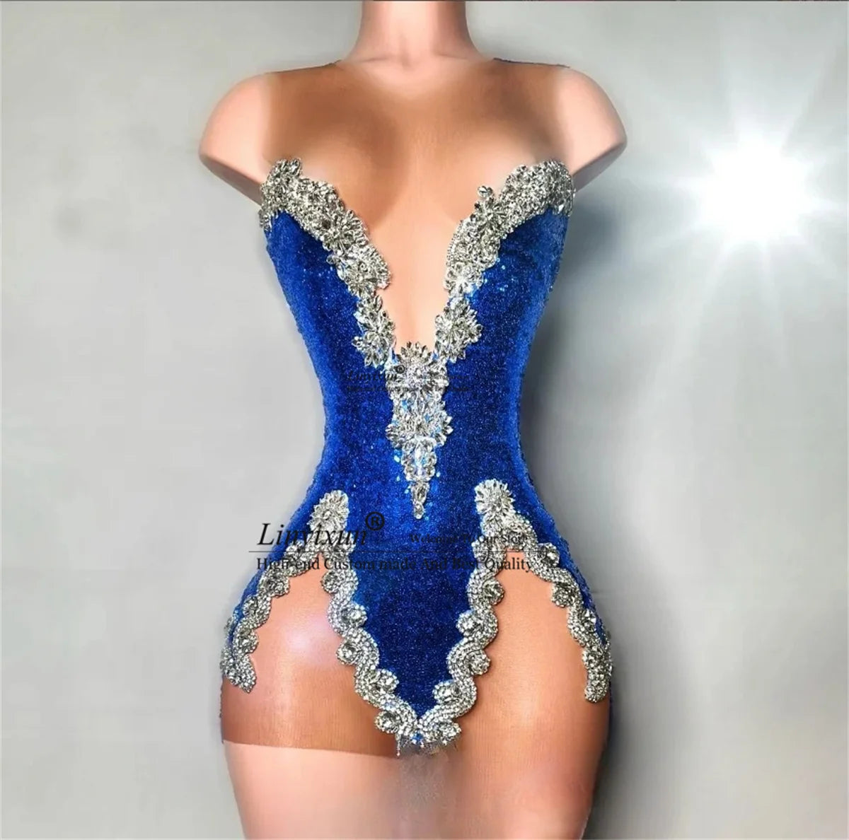 Sexy Short Prom Dresses With Crystal Diamond Customized Birthday Cocktail Gown Aso Ebi Scoop Neck Mini Homecoming Party Gowns